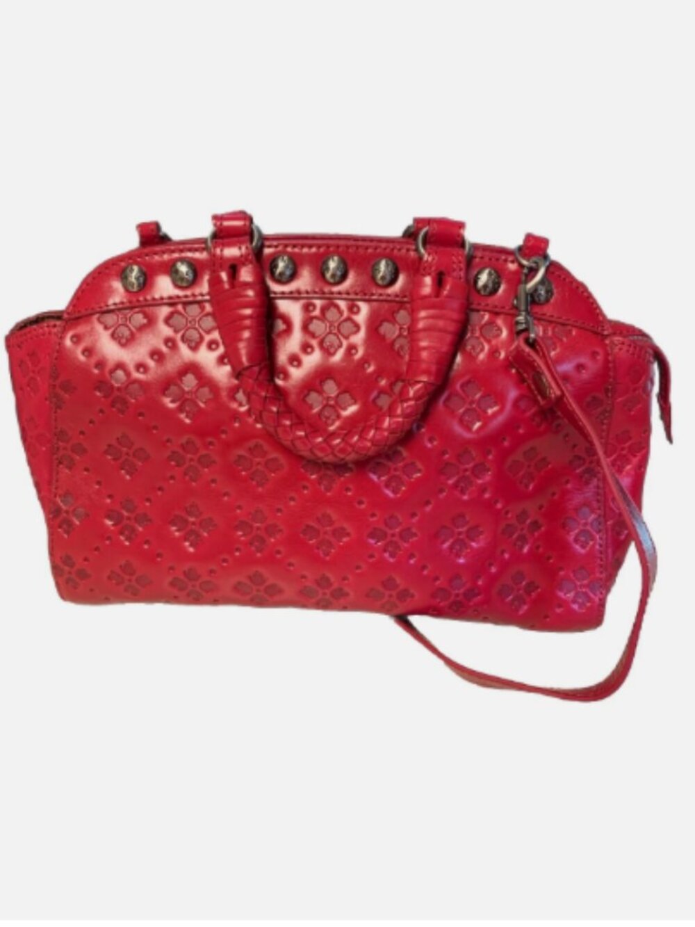 Patricia Nash Discovery Leather Embossed Minori Satchel-Tan A596514 NEW